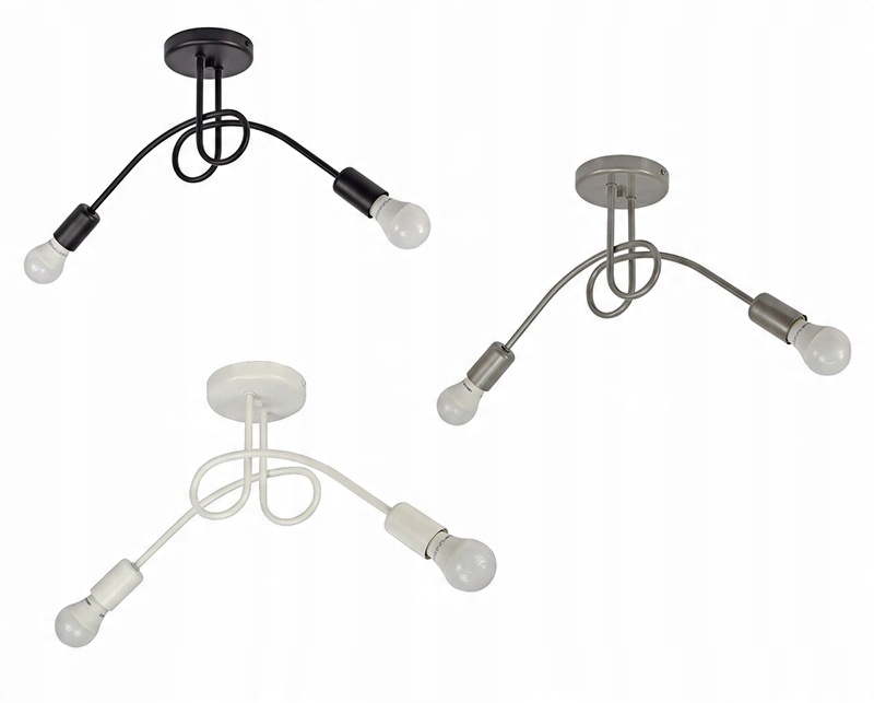 Nowoczesna LAMPA Plafon Edison Biała Czarna 261-2 - obrazek 10
